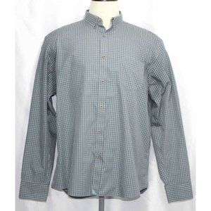 UNTUCKit Kabashi Button Down Teal Blue Check L/S Cotton Shirt Mens‎ Size XXL